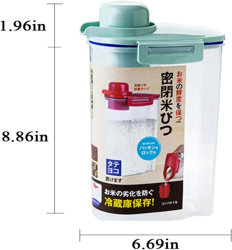 Pet Food Storage Container, Cereal Container with Airtight Design Pour Spout Measuring Swivel Cup, Bpa-Free Dry Food Dispenser for Dogs Cats Birds (Green)