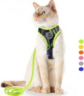 Cat Harness and Leash Escape Proof, Adjustable Breathable Cat Vest Harness with Reflective Trim, Cat Leash Set for Large Small Cats Kittens Puppies