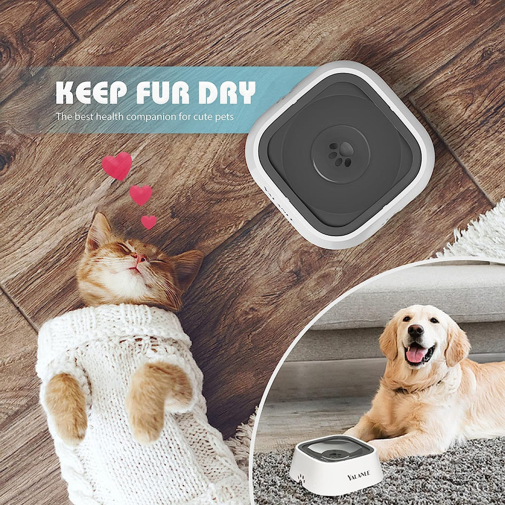 1L Dog Water Bowl No Spill, 35Oz Spill Proof Dog Water Bowl Reduce Refill, Slow Drinking Pet Bowl anti Splash No Mess for Vehicle/Outdoor/Indoor, White